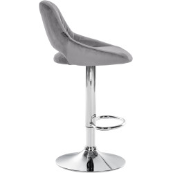 Lot de 2 tabourets de bar Milet velours C gris foncé