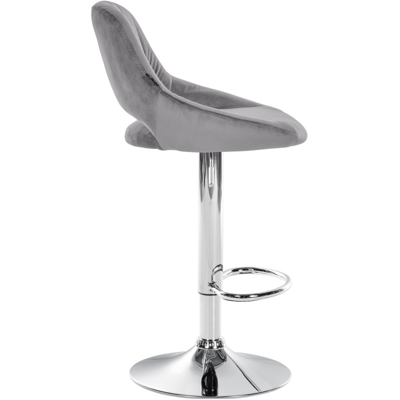 Lot de 2 tabourets de bar Milet velours C gris foncé