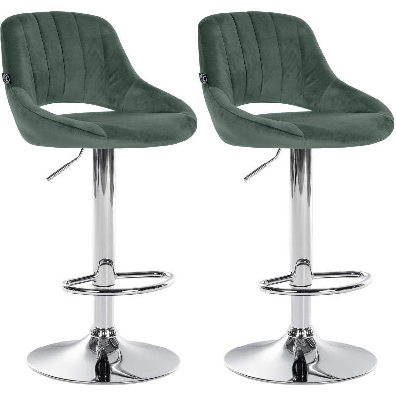 Lot de 2 tabourets de bar Milet velours C vert