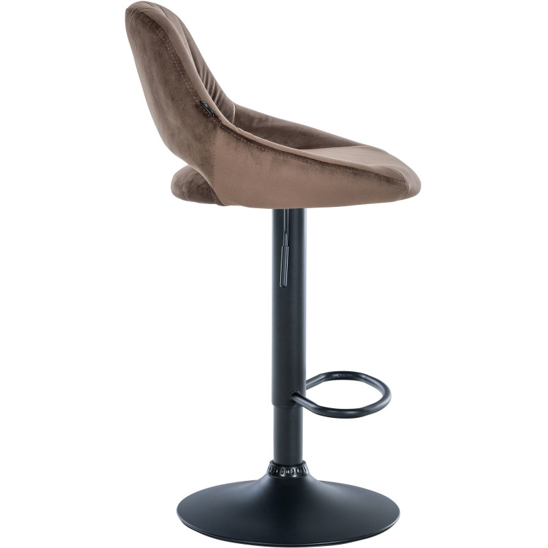 Lot de 2 tabourets de bar Milet velours B marron