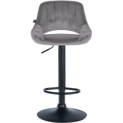 Lot de 2 tabourets de bar Milet velours B gris foncé