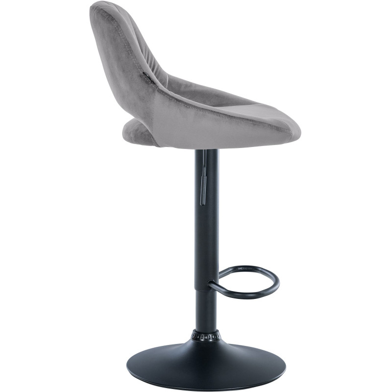 Lot de 2 tabourets de bar Milet velours B gris foncé
