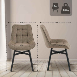 Fauteuil Colby, tissu taupe