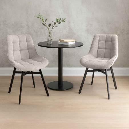 Fauteuil Colby, tissu crème