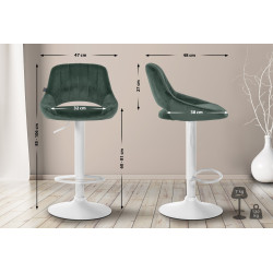 Lot de 2 tabourets de bar Milet velours W vert