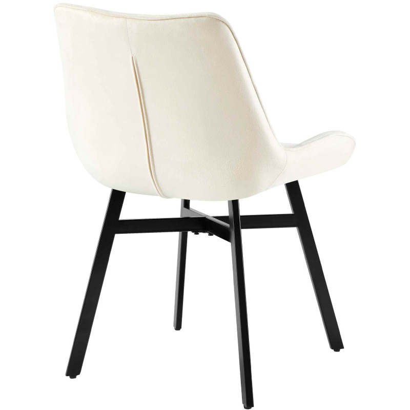Fauteuil Colby, velours, crème