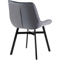 Fauteuil Colby, velours, gris foncé