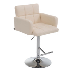 Tabouret de bar Los Angeles simili cuir C creme