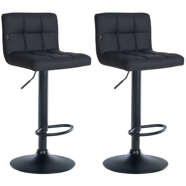 Lot de 2 tabourets de bar Feni simili cuir noir