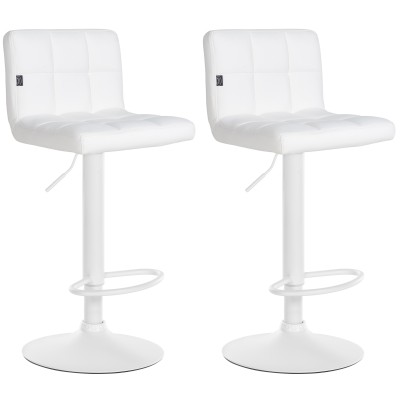 Lot de 2 tabourets de bar Feni simili cuir blanc