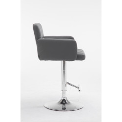 Tabouret de bar Los Angeles, en similicuir C gris