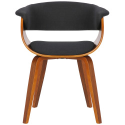 Fauteuil Bruce, tissu noyer/noir