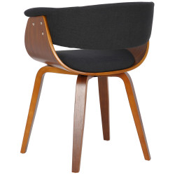 Fauteuil Bruce, tissu noyer/noir