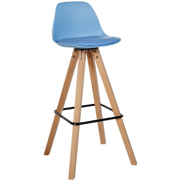 Tabouret de bar Corbin simili cuir Carré naturel