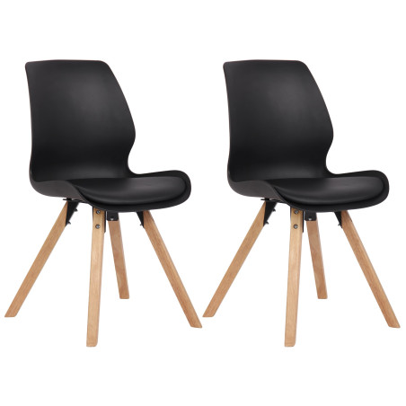 Lot de 2 chaises Luna, en plastique noir