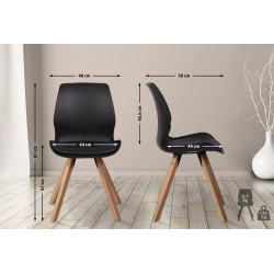 Lot de 2 chaises Luna, en plastique noir