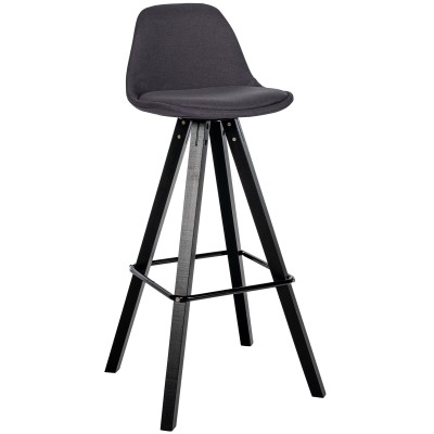 Tabouret de bar Corbin tissu Carré noir