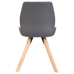 Ensemble de 2 chaises Luna en similicuir gris