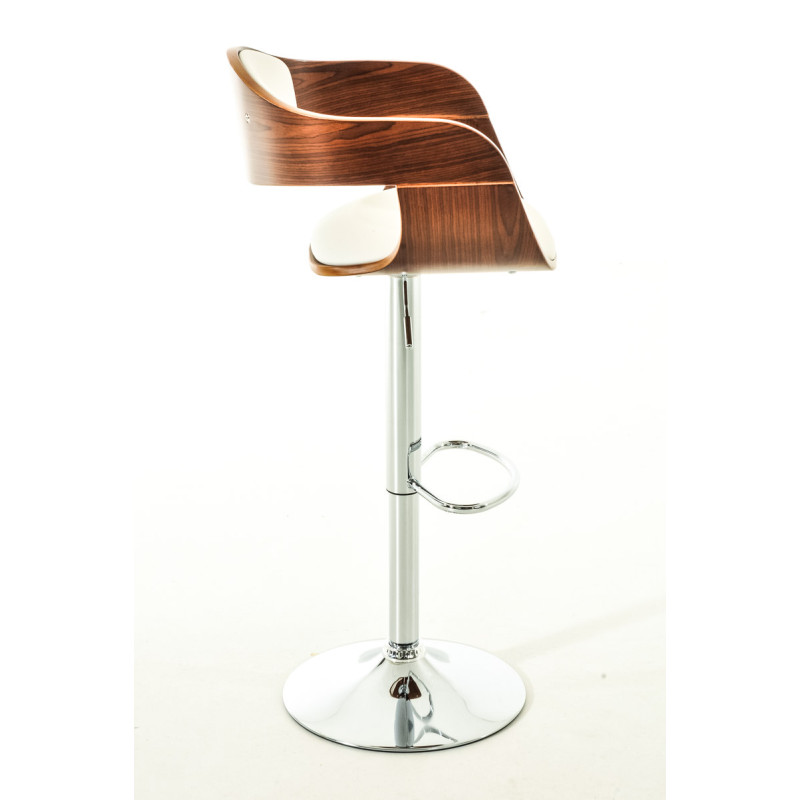 Lot de 2 tabourets de bar Kingston C en simili cuir noyer/blanc