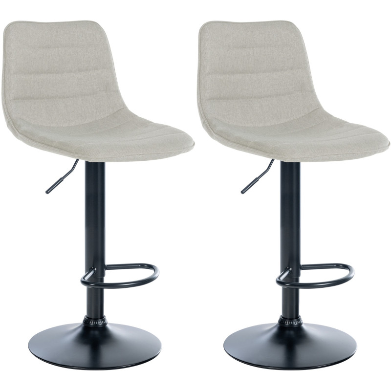 Lot de 2 tabourets de bar Lex tissu B crème