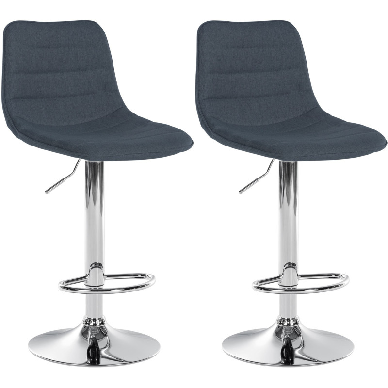 Lot de 2 tabourets de bar Lex tissu C gris foncé