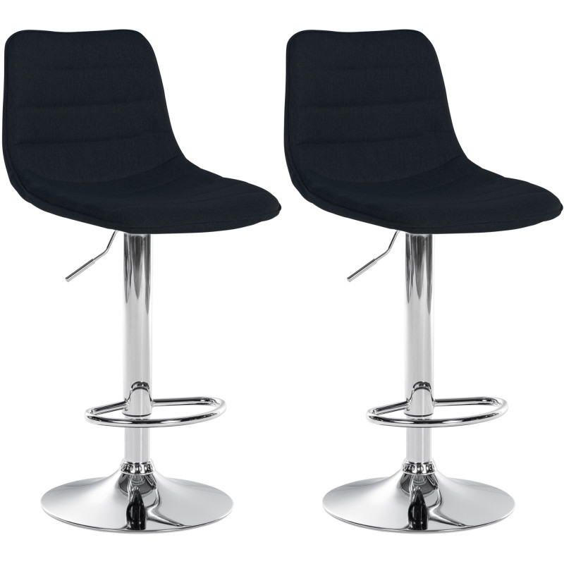 Lot de 2 tabourets de bar Lex tissu C noir