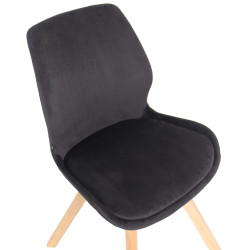 Ensemble de 2 chaises Luna en velours noir