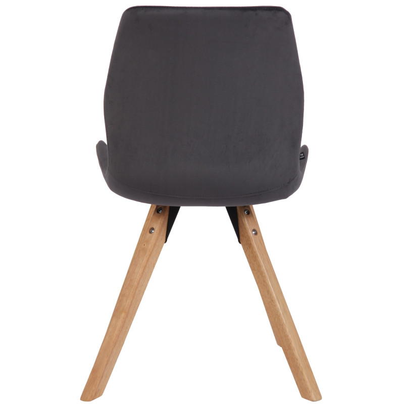 Ensemble de 2 chaises Luna en velours gris foncé