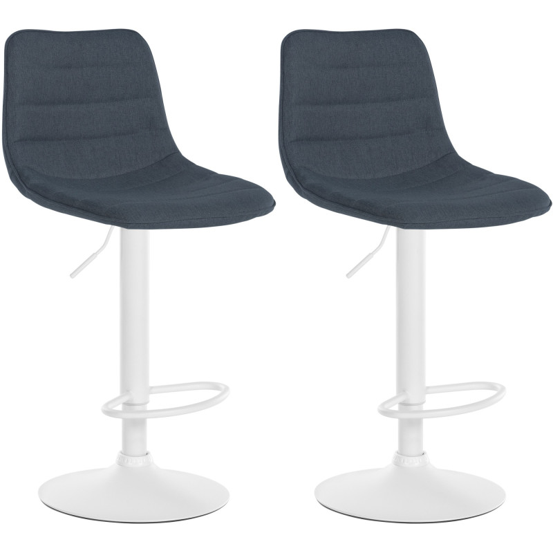 Lot de 2 tabourets de bar Lex tissu W gris foncé