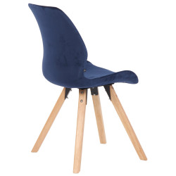 Ensemble de 2 chaises Luna en velours bleu