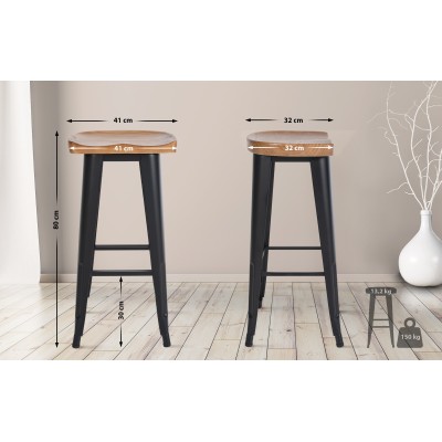 Lot de 2 tabourets de bar Clara