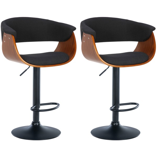 Lot de 2 tabourets de bar Vestal tissu