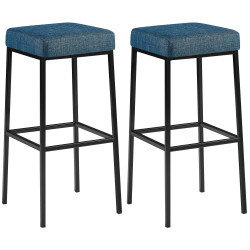 Lot de 2 tabourets de bar Montréal 80 tissu noir
