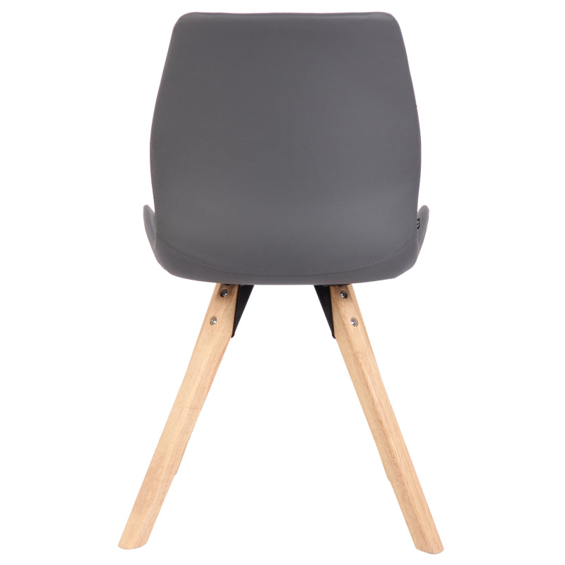 Ensemble de 4 chaises Luna en similicuir gris