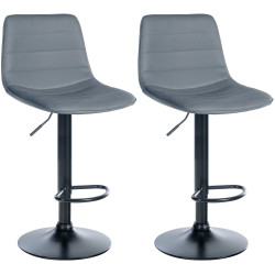 Lot de 2 tabourets de bar Lex simili cuir B gris