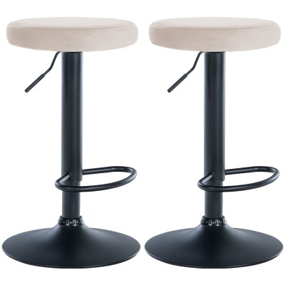 Lot de 2 tabourets de bar Ponte velours noir