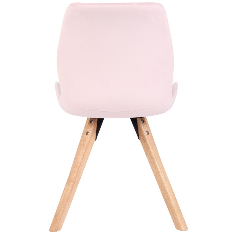 Ensemble de 4 chaises Luna en velours rose
