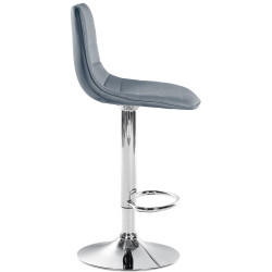 Lot de 2 tabourets de bar Lex simili cuir C gris