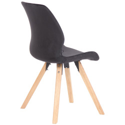 Ensemble de 4 chaises Luna en velours noir