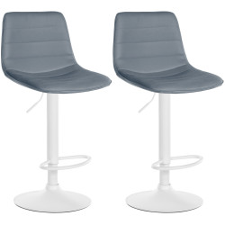 Lot de 2 tabourets de bar Lex simili cuir W gris