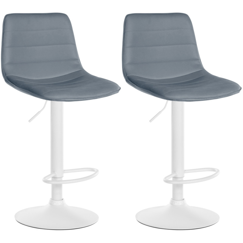 Lot de 2 tabourets de bar Lex simili cuir W gris