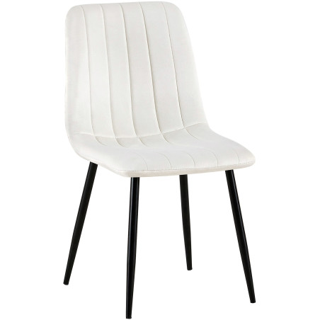 Fauteuil en velours Dijon, blanc crème