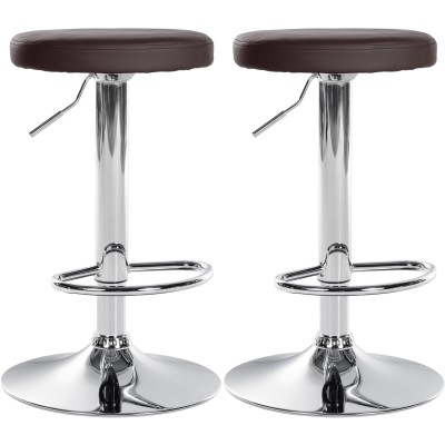 Lot de 2 tabourets de bar Ponte simili cuir chromé