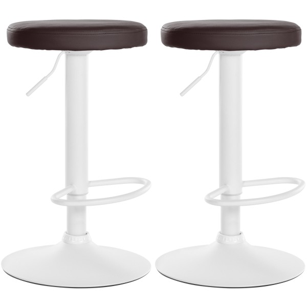 Lot de 2 tabourets de bar Ponte simili cuir blanc