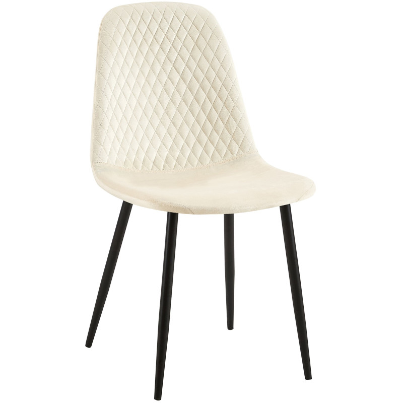 Fauteuil Giverny, velours, crème