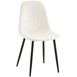 Fauteuil Giverny, velours, blanc crème