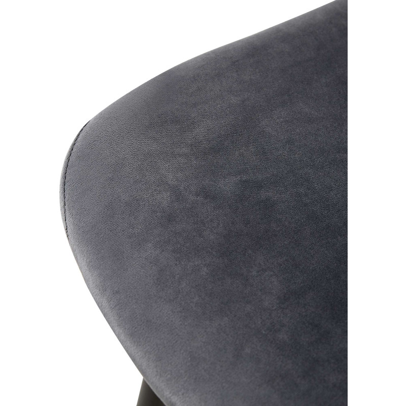 Fauteuil Giverny, velours gris foncé