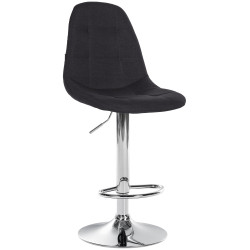 Tabouret de bar Elmore tissu C noir