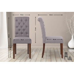 Ensemble de 2 chaises de salle à manger Lisburn, tissu gris