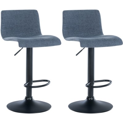 Lot de 2 tabourets de bar en tissu Branford